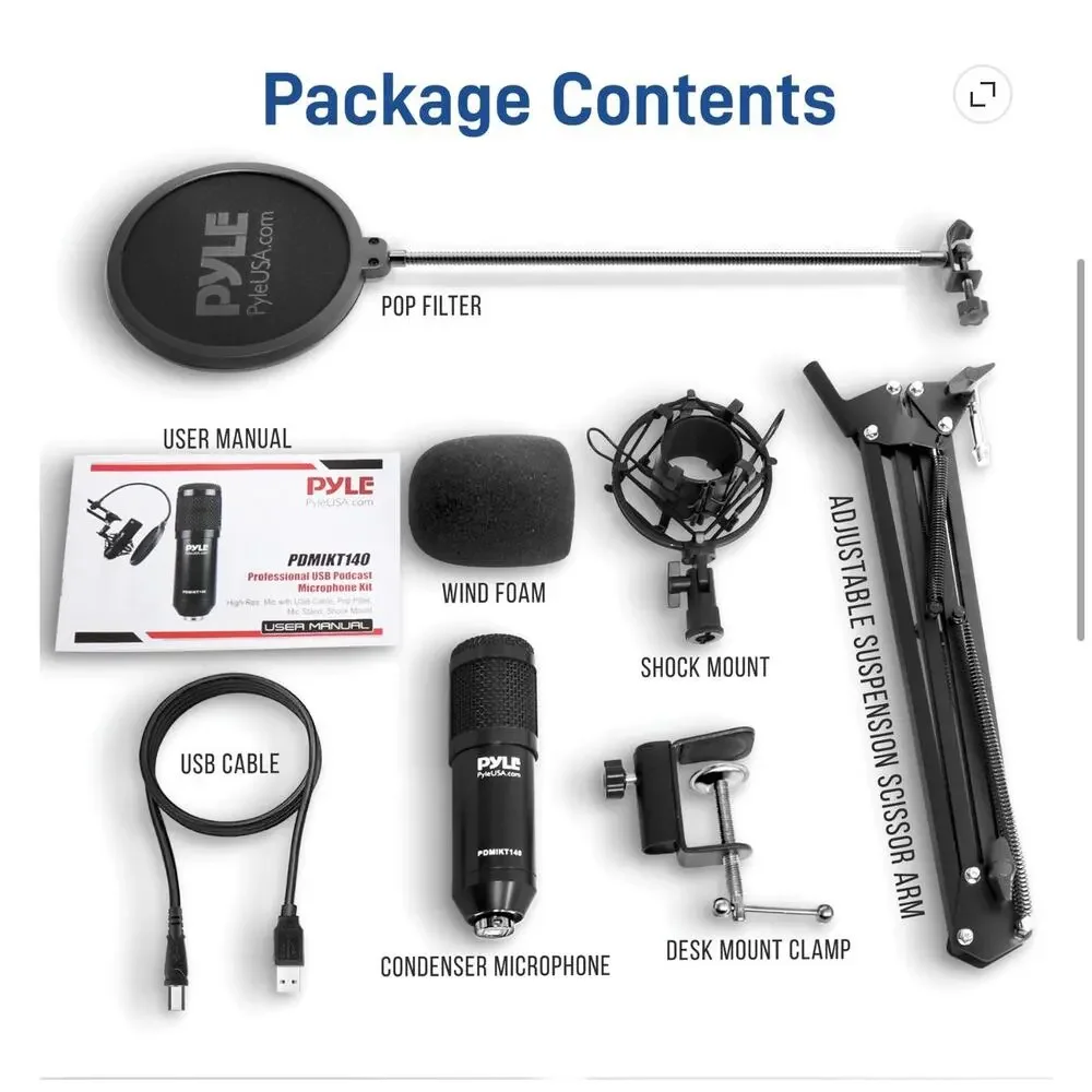 PYLE Professional USB PODCAST Microphone Kit